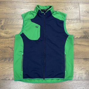 Ralph Lauren RLX Full Zip Vest Blue Green Pockets Active Golf Logo Layer Jacket